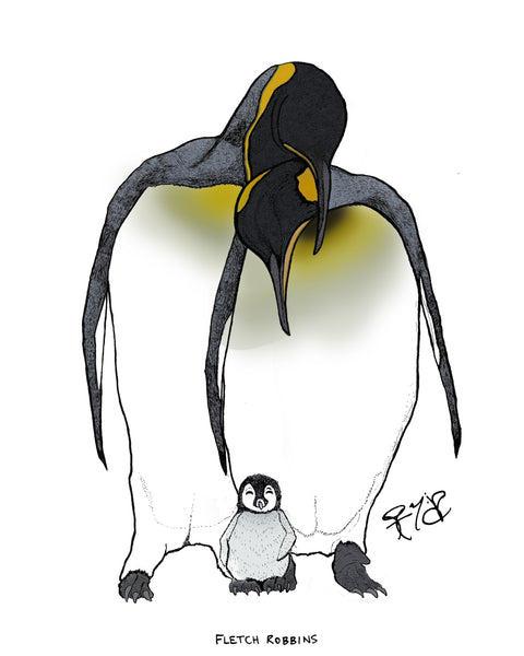 Emperor Penguin Family print