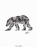black geometric polar bear wall art
