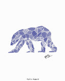 blue geometric polar bear wall art