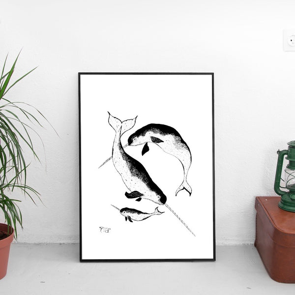 Narwhal Family print