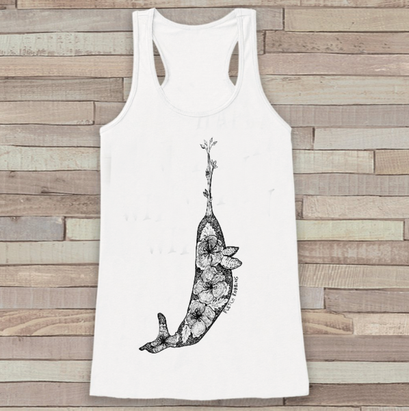 Floral Narwhal Tanktop